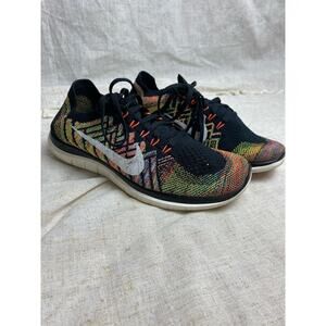Nike Women's Flyknit Running Shoes Black Hyper Orange Size 8.5 RARE